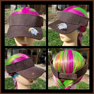 Brown Bald Eagle BLING Sun Visor