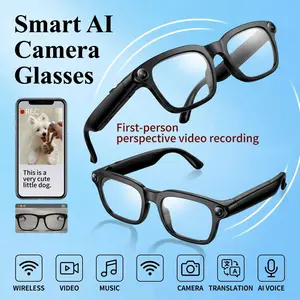 Smart Al Glasses, 8-Megapixel Al Translator, BlueLight Blocking Functionality Hands-Free Vlog Photo & VideoCapture + Real-Time Translation Outdoor Adventures & DailyLife Wearable