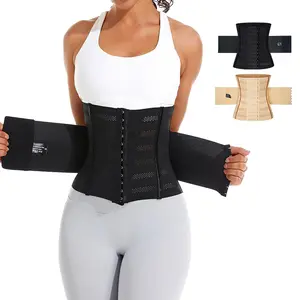 ARITAUM Waist Trainer Corset for Women Tummy Control Sport Workout Body Shaper Black & Beige Durable Material Ideal for Active Use capri shapewear supportive postpartum Women's Bundle Postoperative Compression High Shorts Floral Print Backless Belt loose