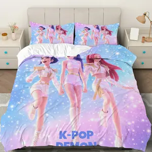 3PCS Duvet Cover Set, 1 Duvet+2 Pillowcases(Without filler), K-pop Star Fantasy Dream Galaxy theme, Festive bedding set, Music Idol Enthusiast Suitable for decoration bedroom dorm room studio apartment.