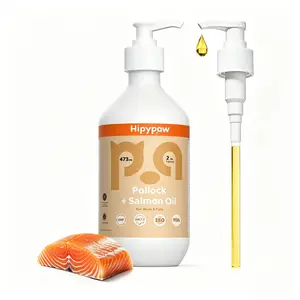 Hipypaw Wild Norway Salmon Oil with EPA & DHA, Omega-3 Fish Oil blend for Dogs & Cats, Supports Skin, Coat, Joint & Immunity (16oz)