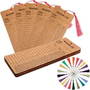 50 count Reading List Bookmarks with 50 Bookmark Tassels - 3x8 Inch Book  and Reading Log Bulk Bookmarks for Book Lovers, Students, Teachers - Graduation Gifts, -to-School Supplies (Brown)