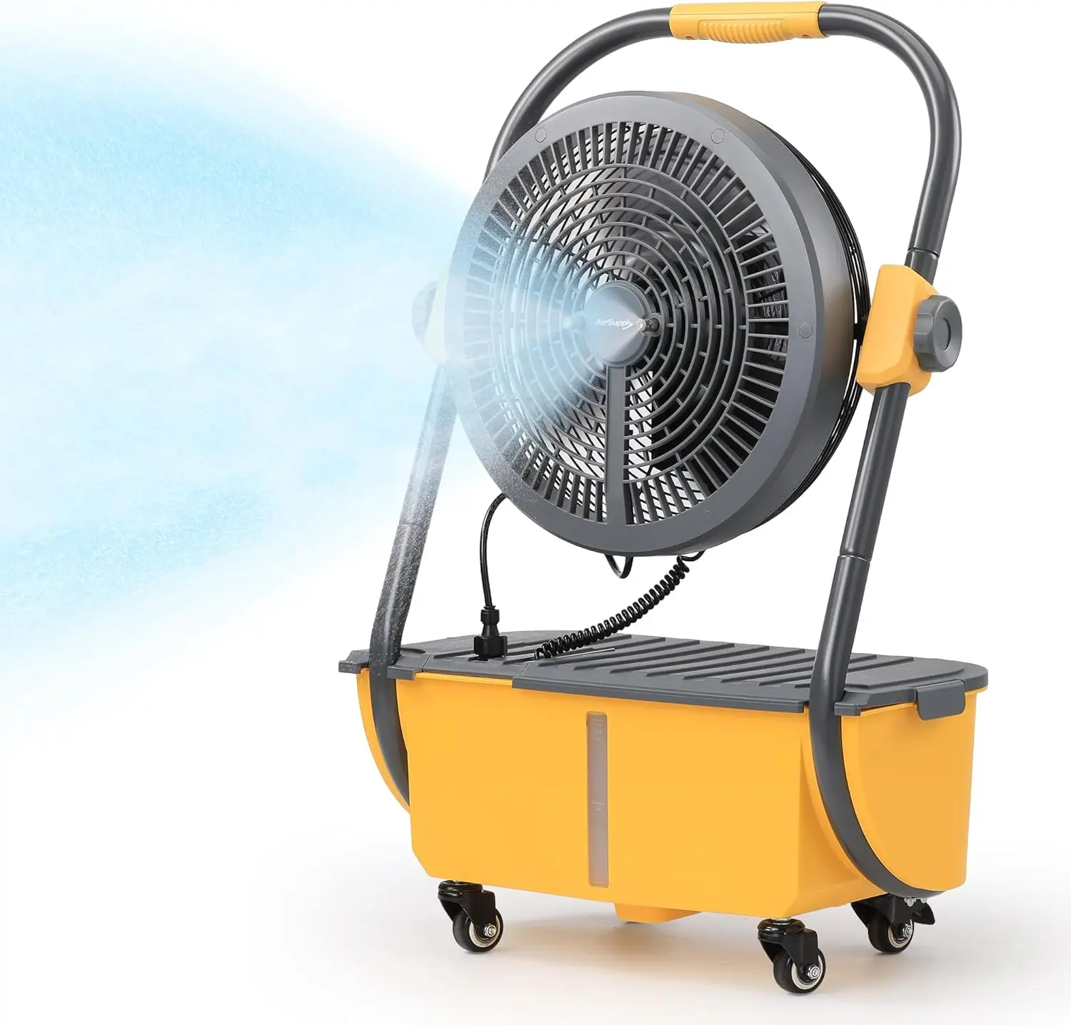 TURBRO MS12 Wireless Cordless Misting Floor Fan - 12" Blade, Brushless Motor, 19200mAh Lithium Ion Rechargeable Fan, 2.9 Gal Water Tank & Pump, 120° Oscillating, 15ft Mist Range, for Soccer Games, Backyard BBQs