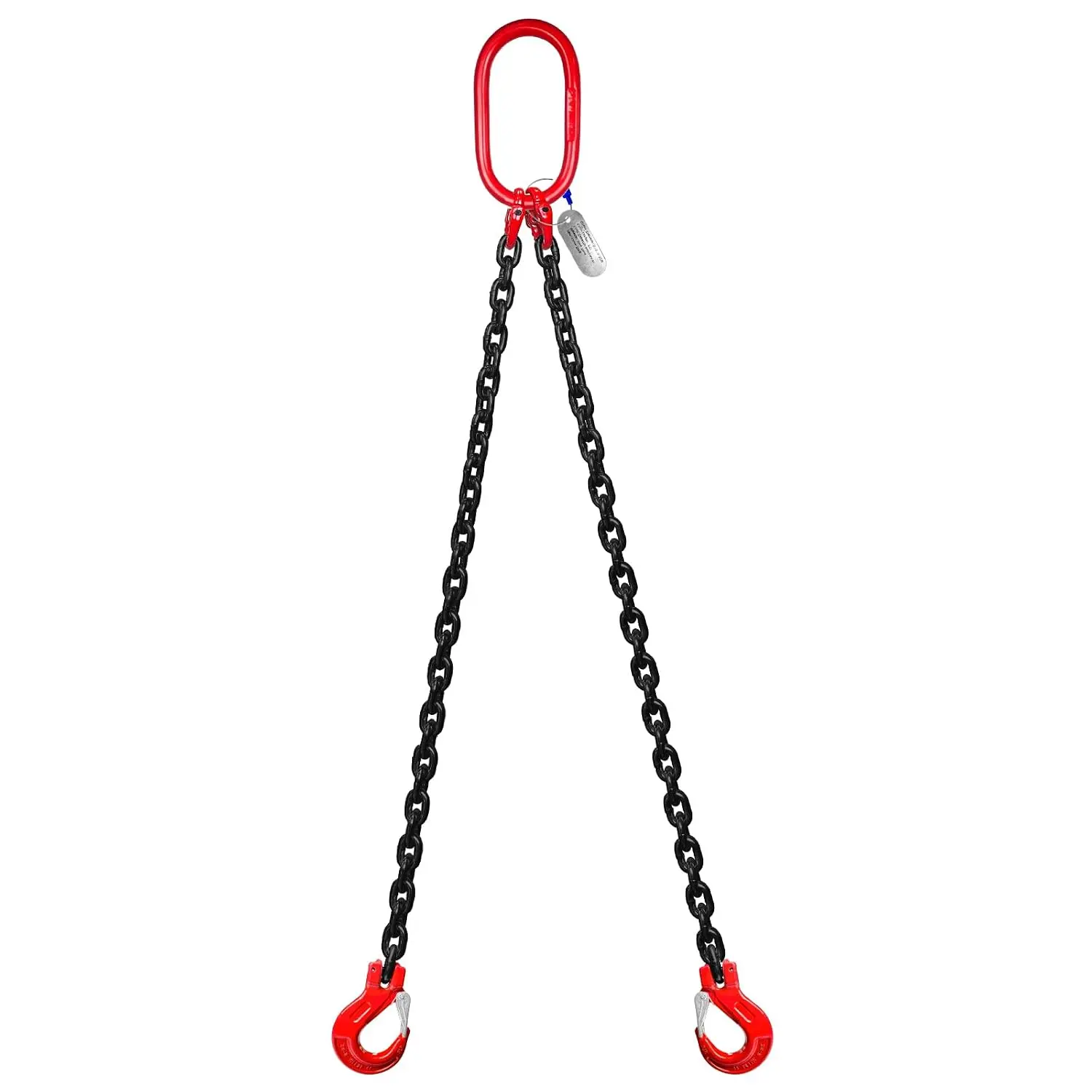 Chain Sling 5/16 Inch x 5 Ft Lifting Chains Double Leg with Grab Hooks Chain Slings for Lifting 3 Ton Capacity Lifting Slings G80 Alloy Steel Engine Lift Chain for Cargo Security Towing