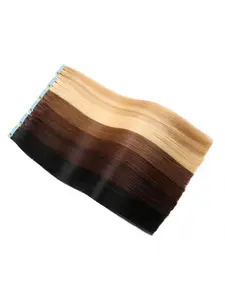 20pcs 50g Full Real Human Hair Hand-Tied PU Tape-in Straight Hair Extensions Natural European American Style for Women