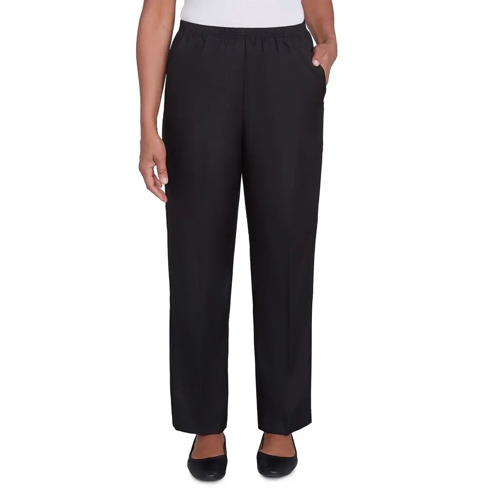 Alfred Dunner Lady's Soft Polyester Garment Pull-On Elastic Waist Classic Women's Bottom Pants