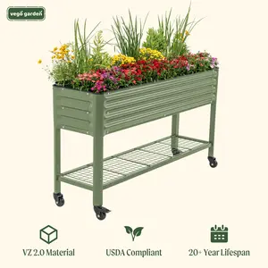 Vego Garden Elevated Garden Bed - Slim Series  Compact Corrosion-resistant Metal Stand Table-Safe Harvests for Small Spaces