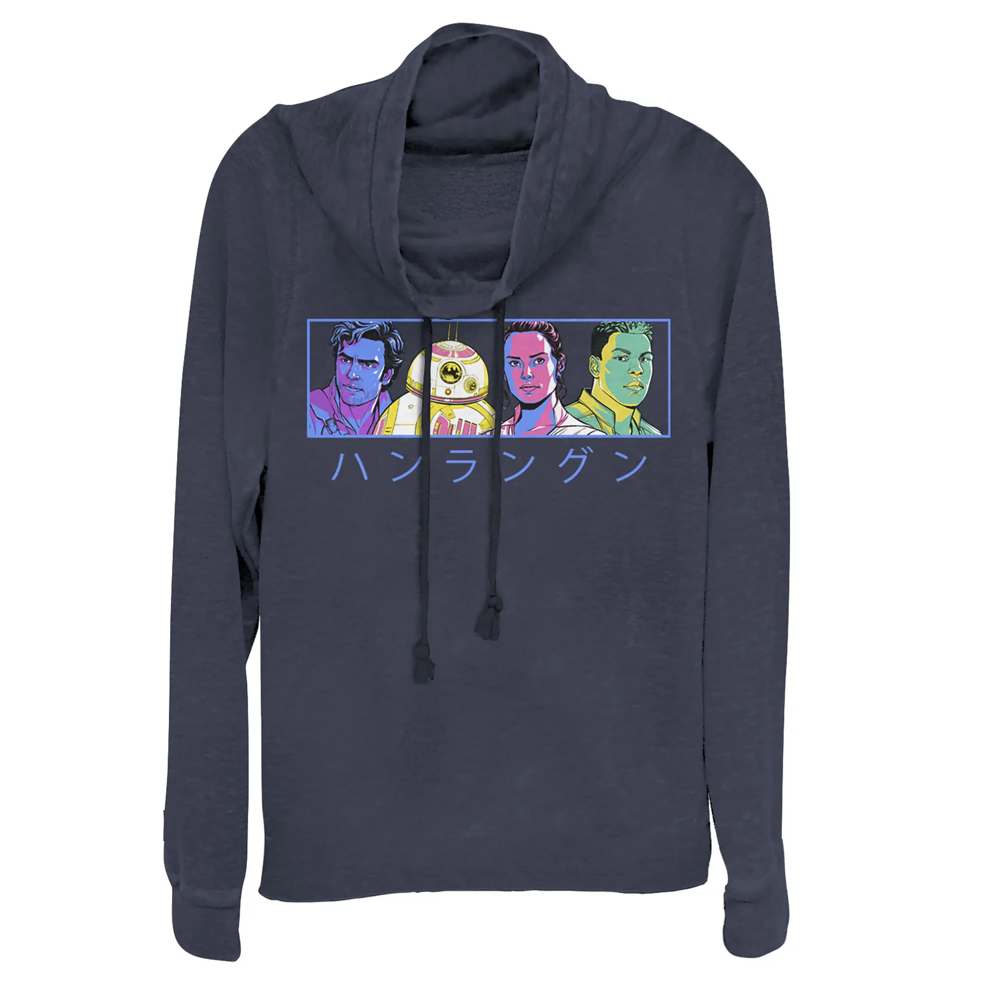 Juniors Womens Star Wars: The Rise of Skywalker Kanji Heroes Cowl Neck Sweatshirt