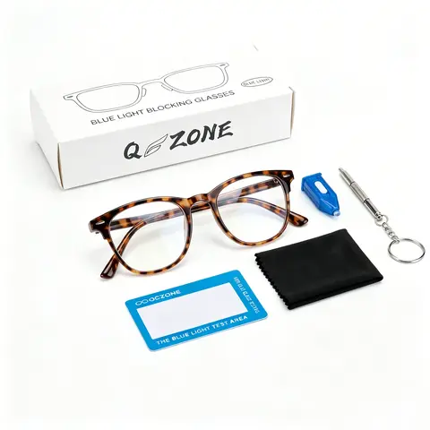 Unisex Fashion Blue Light Blocking Glasses - Lightweight Plastic Semi-Rimless, Leopard Print Full-Rim Styles, Eye-Friendly Frames & Glasses, Anti-Eye Strain for Office, Everyday Wear, Versatile and Functional Birthday Gift