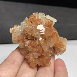 Gembaby Natural Rare Orange Aragonite Nepheline Rough Group Crystal Cluster Rough Mineral Specimen Garden Aquarium Home Decoration Gift