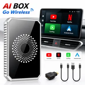 Wireless CarPlay Adapter with Android Auto, Android 13 AI Box for CarPlay, Netflix YouTube Compatible, 4K HDMI, Plug and Play Car Multimedia Box