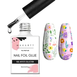 Makartt Nail Foil Glue Gel for Nail, Foil Gel Transfer for Nails Art Stickers Strong Adhesion Foil Transfer Gel Soak Off Salon DIY UV LED Lamp Required 15ML Durable Gift，Christmas Gift