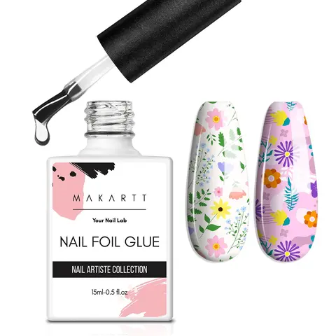 Makartt Nail Foil Glue Gel for Nail, Foil Gel Transfer for Nails Art Stickers Strong Adhesion Foil Transfer Gel Soak Off Salon DIY UV LED Lamp Required 15ML Durable Gift，Christmas Gift