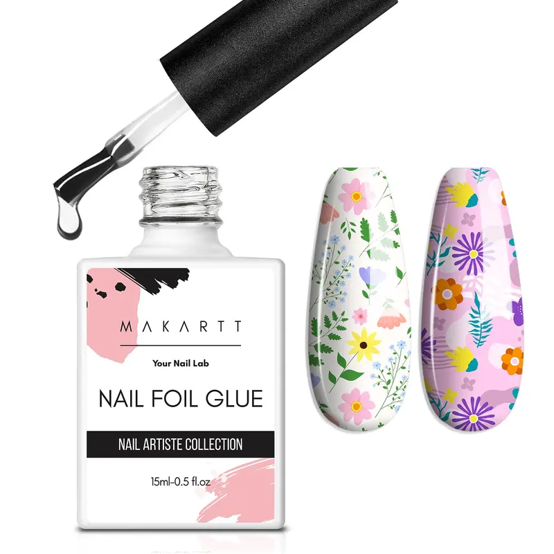 Makartt Nail Foil Glue Gel for Nail, Foil Gel Transfer for Nails Art Stickers Strong Adhesion Foil Transfer Gel Soak Off Salon DIY UV LED Lamp Required 15ML Durable Gift,Christmas Gift