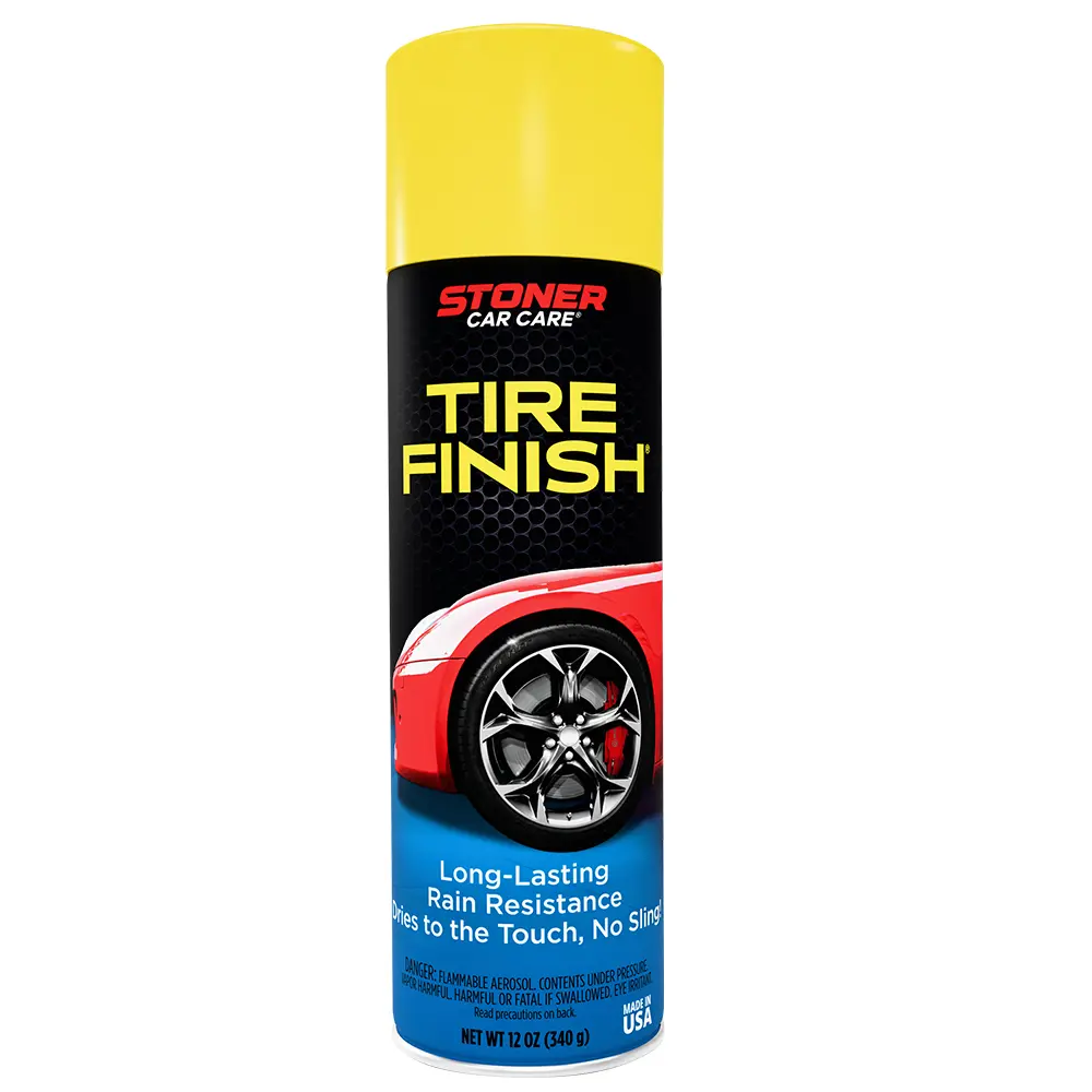 Stoner Car Care More Shine Tire Finish – 12 oz Spray for Deep Matte Black Finish, Long-Lasting Rain-Resistant Protection, Dry-to-Touch, Safe for All Terrain Tires, Fast Spray-On shine for Cars, Trucks & SUVs, Car Tires, Dries To The Touch