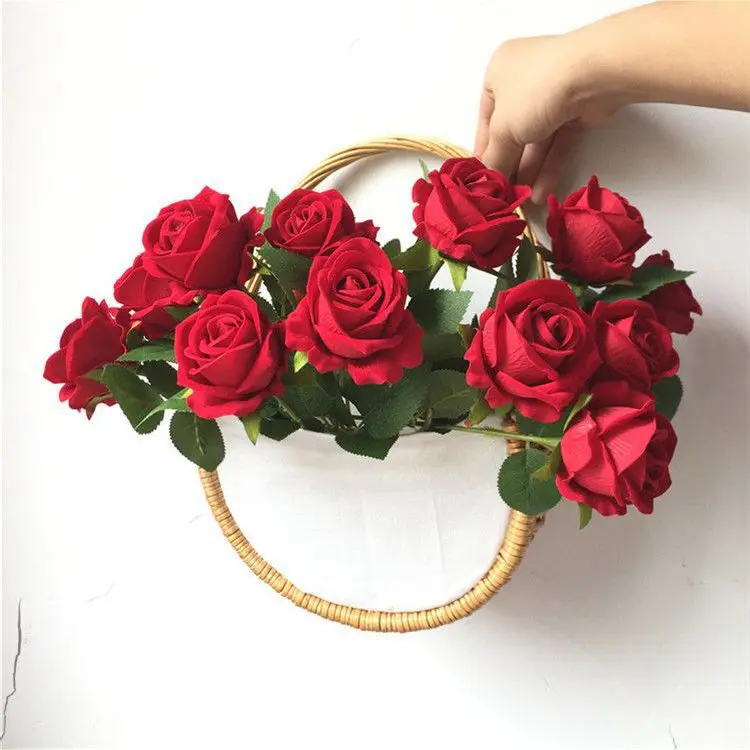 12 pcs Velvet rose artificial flower rose waterfall Valentine's Day fake flowers home wedding decoration popular photo spot rose 12 pcs Velvet rose artificial flower rose waterfall Valentine's Day fake flowers home wedding decoration popular photo spot rose