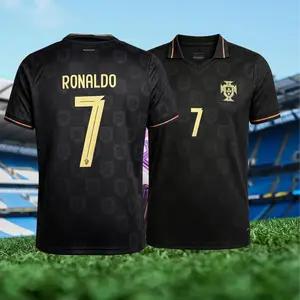 2026 Portugal National Team Home Black No.7 Cristiano Ronaldo Short-Sleeved Football Shirt Jersey