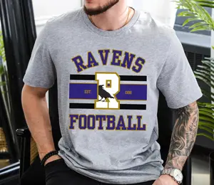 Ravens Football Shirt, Baltimore Football Shirt, Sport Football T-Shirt, Football Mascot Raven Shirt, Game Day Gear Shirt, Baltimore Game Day Gift University