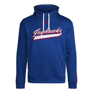 adidas Mens Kansas Jayhawks Slideline Hoodie Training Casual Outerwear Casual - Blue