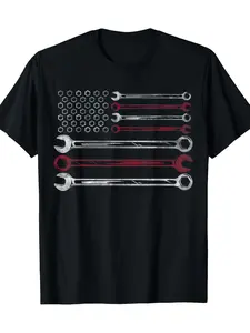 #TikTokShopRestock  Plus Size 100% Cotton Patriotic Mechanic Flag T-Shirt – American Flag & Tools Design |   Casual Crew Neck Tee |   Blue Collar Style |   Machine Washable Gift for Car Repairmen |   USA Flag Shirt for Men |   4th of July Outfit Idea