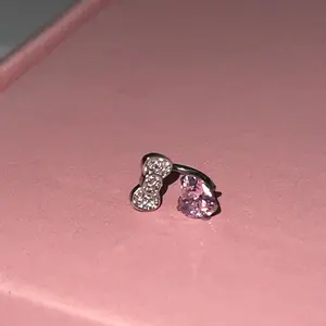 Cute Bowknot Love Heart 316L Stainless Steel Annular Ear Bone Nail Fashion Delicate Zircon Earring for Women Y2K Punk Jewelry