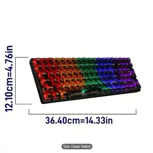 RGB Linear Switch Keyboard,100 Keys Black Transparent Mechanical Keyboard,Ergonomic,Durable Panel, Anti Ghosting,Plug And Play, Protable Rainbow LED Backlit Type-C USB Ultra-Compact Wired Keyboard Extensive Compatibility For PC,Laptop