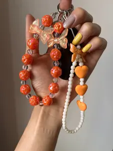 Acrylic Bead Keychain Bracelet Charm Charin DIY Hanging Charm Phone Chain Set