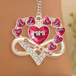 Personalized Nana Heart Acrylic Keychain, Custom Grandma Birthstone Family Names Keychain, Blessed to be Called Nana Keepsake, Gift for Nana Grandma