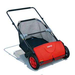 Heavy Duty 21" Push Lawn Sweeper | Manual Leaf & Grass Collector with Dual Spinning Brushes | Easy Yard Debris Clean Up for Garden & Lawn