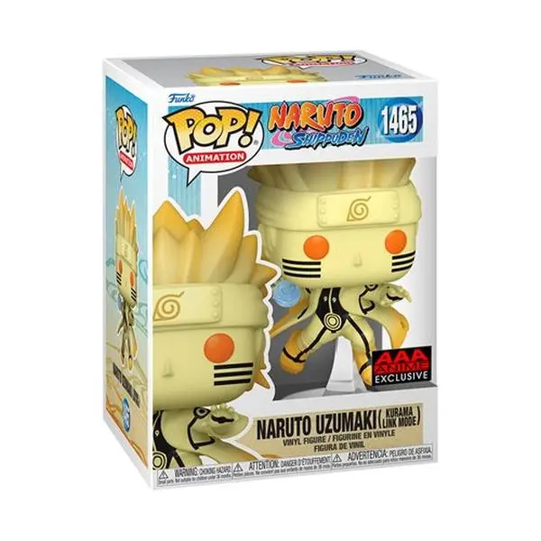 Funko Naruto: Shippuden Naruto Uzumaki Kurama Link Mode Vinyl Figure #1465 - AAA Anime Exclusive Collectible Figure Vinyl, New Figurine