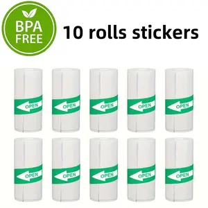 New 10 Roll Sticker Paper for Mini Printer Label Sticker Paper Color Thermal Paper Width for Label Maker Printers Photo Printing