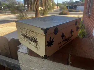 Zombie Hand wood burned stash box