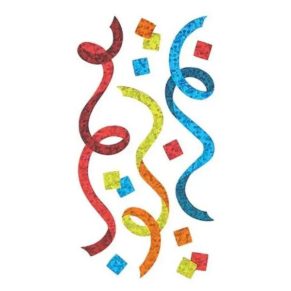 Streamers / Confetti Stickers - 1 Perforated Square
