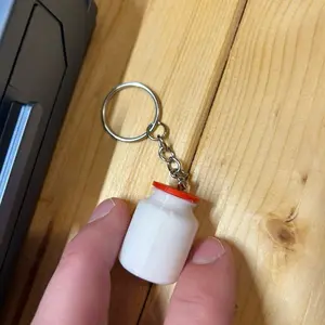Chill Milk Keychain - Handmade Dairy Lover's Accessory with Milk Bottle Design for Tractor or Truck Keys - Perfect Gift for Agricultural Enthusiasts
