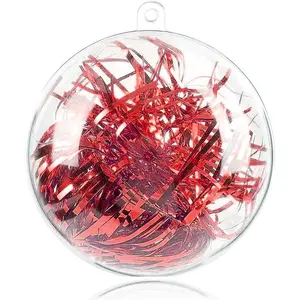 20 Pack Clear Plastic Fillable Ornaments Balls for Crafts, 3.15''/80mm Christmas Ornaments DIY for Holiday, Wedding, Gifts, Home Decor