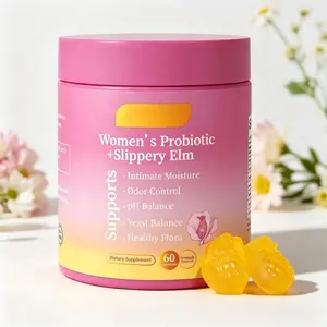 Women Probiotic Gummies | Her Juicy Feminine Care All-in-One Supplement with Slippery Elm & Prebiotics, Supports pH Balance & Relieves Dryness, Gut Health Support, Hawaiian Pineapple Flavor 60 Count Edible Feminine Vitamins
