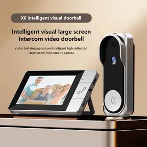 Video Doorbell Camera Wireless with Monitor, No Subscription, 4.3 Inch Screen, Battery Powered, Head-to-Toe View, 2-Way Audio, Motion Detection