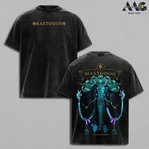 Mastodon Established 2000 Elephant Cobra Streetwear Heavy Cotton Top, Progressive Sludge Metal Band Concert Merch, Oversized Graphic Tee Men, Y2k Casual Fashion Apparel, Vintage Washed Heavyweight Short Sleeve Top, Graphic Tee Unisex Heavyweight D49