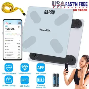 Digital Body Weighing Scale for Healthcare - High Accuracy BMI, Multiple Body Composition Measurements, APP-Sync, 4mm Tempered Glass, 397LBS Capacity, LCD Display