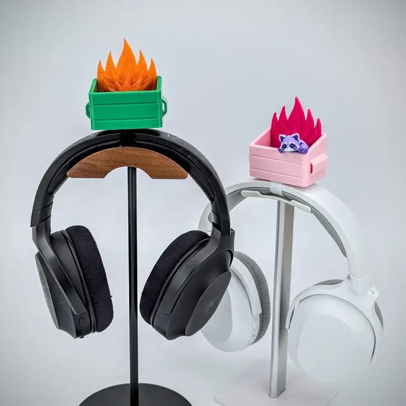 Dumpster Fire Headphone Attachment | Emotional Support Gamer Headset Accessory