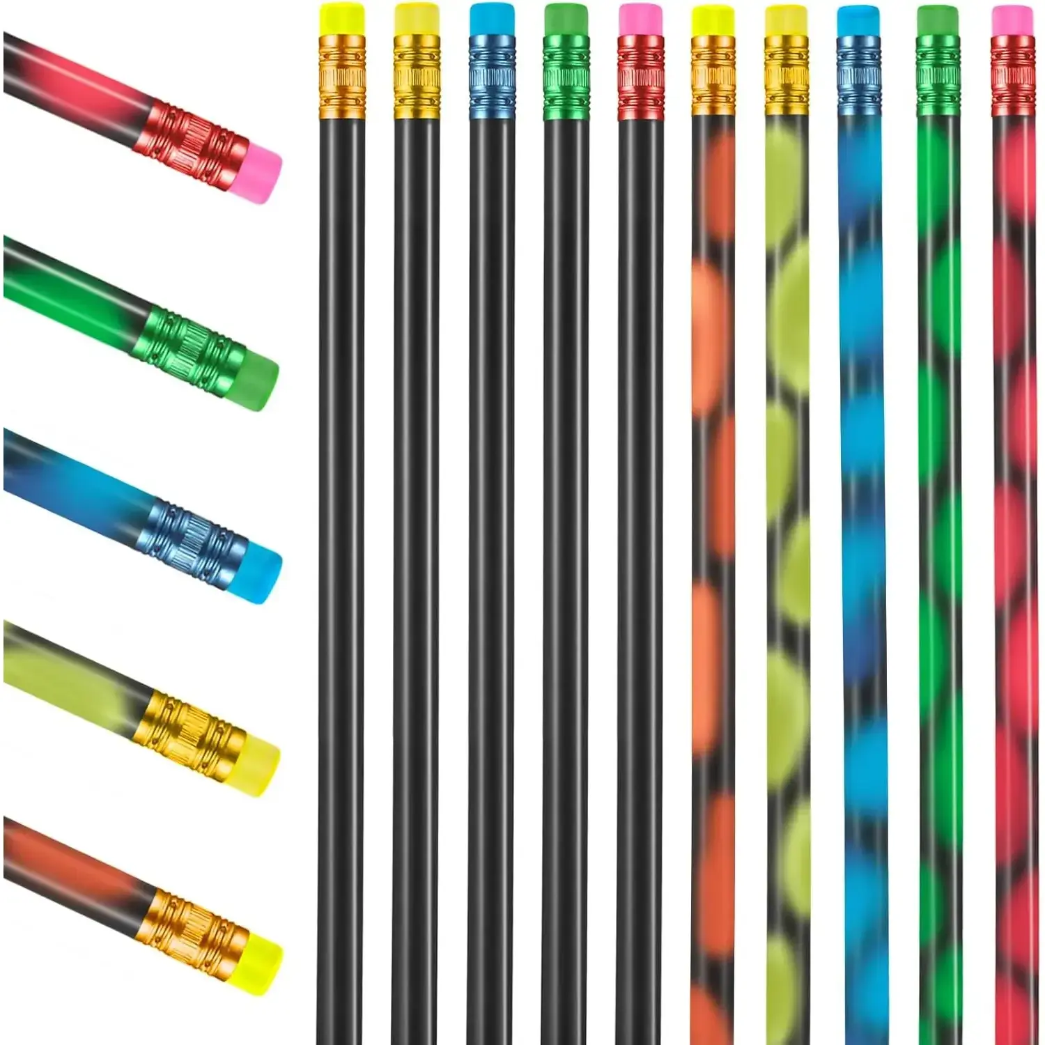 15-Piece Bulk Pack Color Changing Temperature Sensing 2B Wooden Core Pencils with Erasers, Heat-Activated Fun Assorted Colors Thermochromic Writing Tools, Gift Ideas for Accountants Prizes Birthday Party Favors