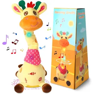 Dancing Talking Giraffe Stuffed Toy - Glowing, Musical, Voice-Repeating Toys for 1-3 Year Old Baby Toddler Gifts