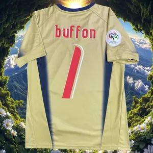 2006 goalkeeper No. 1 Buffon classic sports loose short-sleeved football jersey