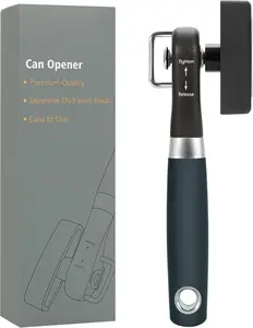 Can Opener, Manual Side Safe Cut Can Opener Smooth Edge with Durable  , Effort-Saving Knob & Comfortable Non-slip Handle, Green