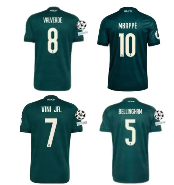 Green European Club No.10 Away Football Jersey Inspired, Men's Breathable Soccer Shirt with Player Name & Number