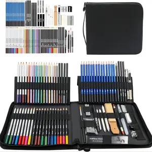 Drawing Sketching Kit, 83pcs/set Portable Art Supplies with Zippered Travel Bag, Colored Pencils Set for Adults Teens Beginner