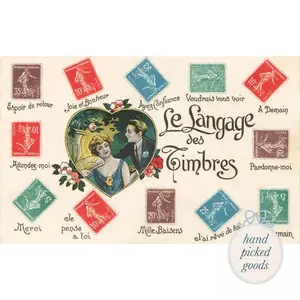 French, The Language of Stamps Postcard