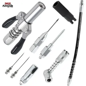 Grease Gun Accessories Set, Includes Grease Gun Tips, Fittings, Straight & 90 Degree Couplers, Grease Gun Hose, Zerk Fitting Cleaner, Needle Nozzles and Grease Filling Nozzle