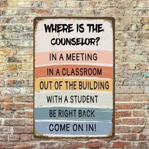 School Counselor Office Door Sign, Metal Aluminum Plate, Where Is the Counselor, Classroom Dorm Apartment Decoration Supplies