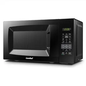 COMFEE' EM720CPL-PMB Countertop Microwave Oven with Sound On/Off, ECO Mode and Easy One-Touch Buttons, 0.7cu.ft, 700W, Black